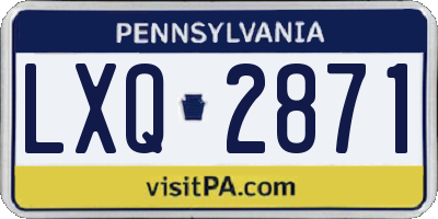 PA license plate LXQ2871