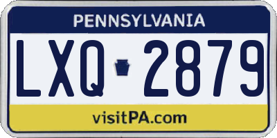PA license plate LXQ2879