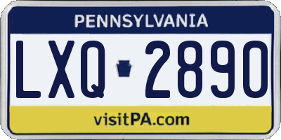 PA license plate LXQ2890