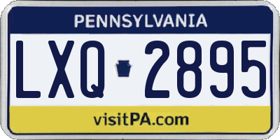 PA license plate LXQ2895
