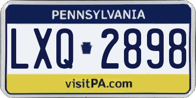 PA license plate LXQ2898