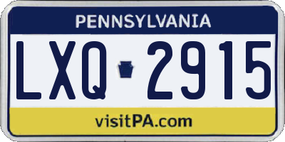 PA license plate LXQ2915