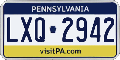 PA license plate LXQ2942