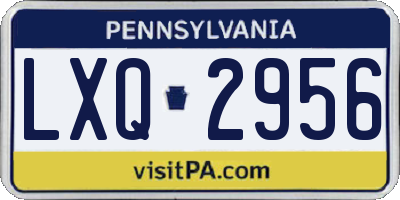 PA license plate LXQ2956
