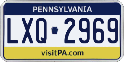 PA license plate LXQ2969