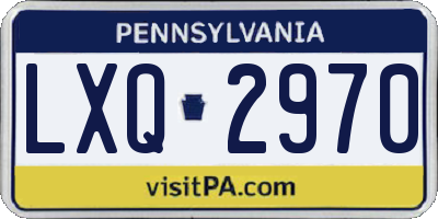 PA license plate LXQ2970