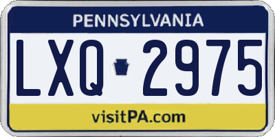 PA license plate LXQ2975