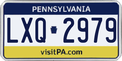 PA license plate LXQ2979