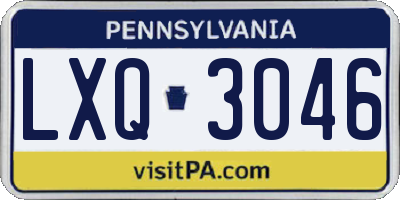 PA license plate LXQ3046