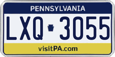 PA license plate LXQ3055