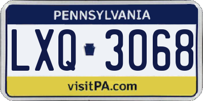 PA license plate LXQ3068