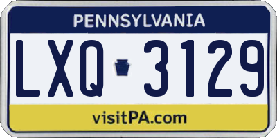 PA license plate LXQ3129