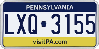 PA license plate LXQ3155