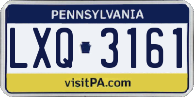 PA license plate LXQ3161