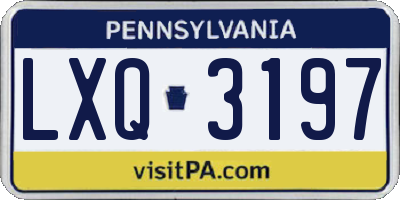 PA license plate LXQ3197