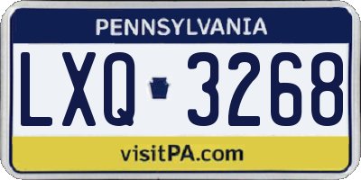 PA license plate LXQ3268