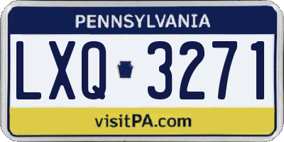 PA license plate LXQ3271