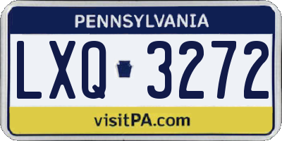 PA license plate LXQ3272