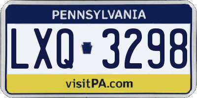 PA license plate LXQ3298