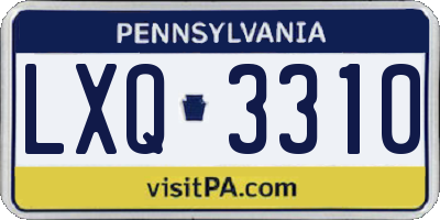 PA license plate LXQ3310