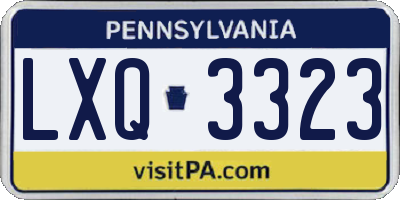 PA license plate LXQ3323
