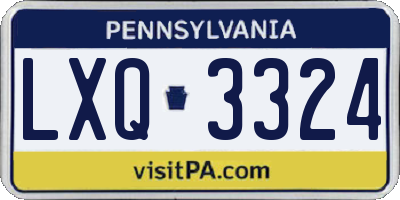 PA license plate LXQ3324