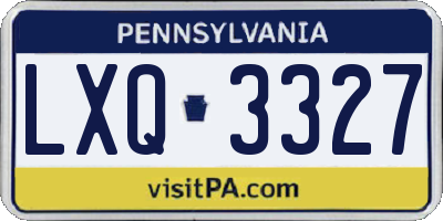 PA license plate LXQ3327