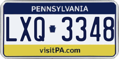 PA license plate LXQ3348