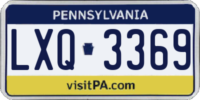 PA license plate LXQ3369