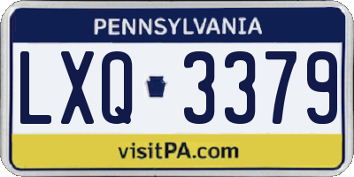 PA license plate LXQ3379