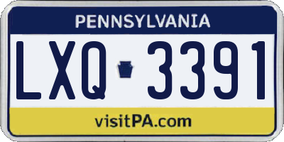 PA license plate LXQ3391