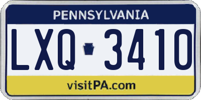 PA license plate LXQ3410