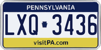 PA license plate LXQ3436