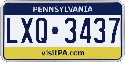 PA license plate LXQ3437