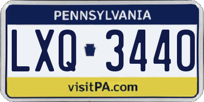 PA license plate LXQ3440