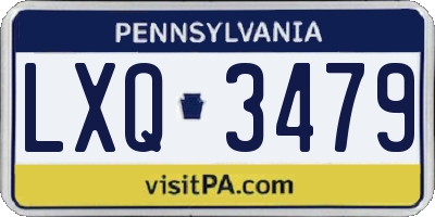 PA license plate LXQ3479