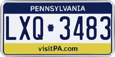 PA license plate LXQ3483