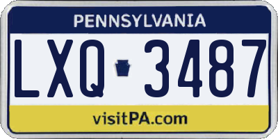 PA license plate LXQ3487