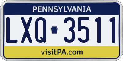 PA license plate LXQ3511