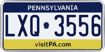 PA license plate LXQ3556