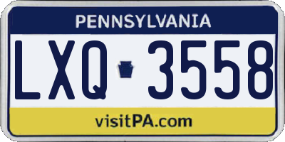 PA license plate LXQ3558