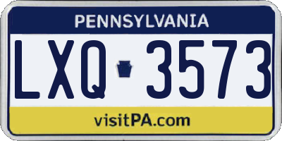 PA license plate LXQ3573
