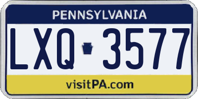 PA license plate LXQ3577
