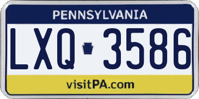 PA license plate LXQ3586
