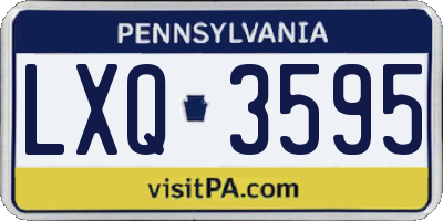 PA license plate LXQ3595