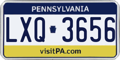 PA license plate LXQ3656