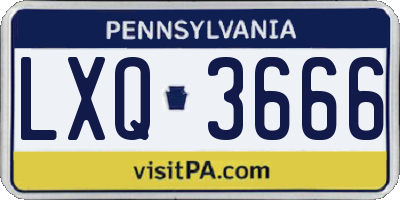PA license plate LXQ3666