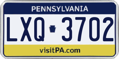 PA license plate LXQ3702