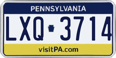 PA license plate LXQ3714