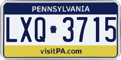PA license plate LXQ3715